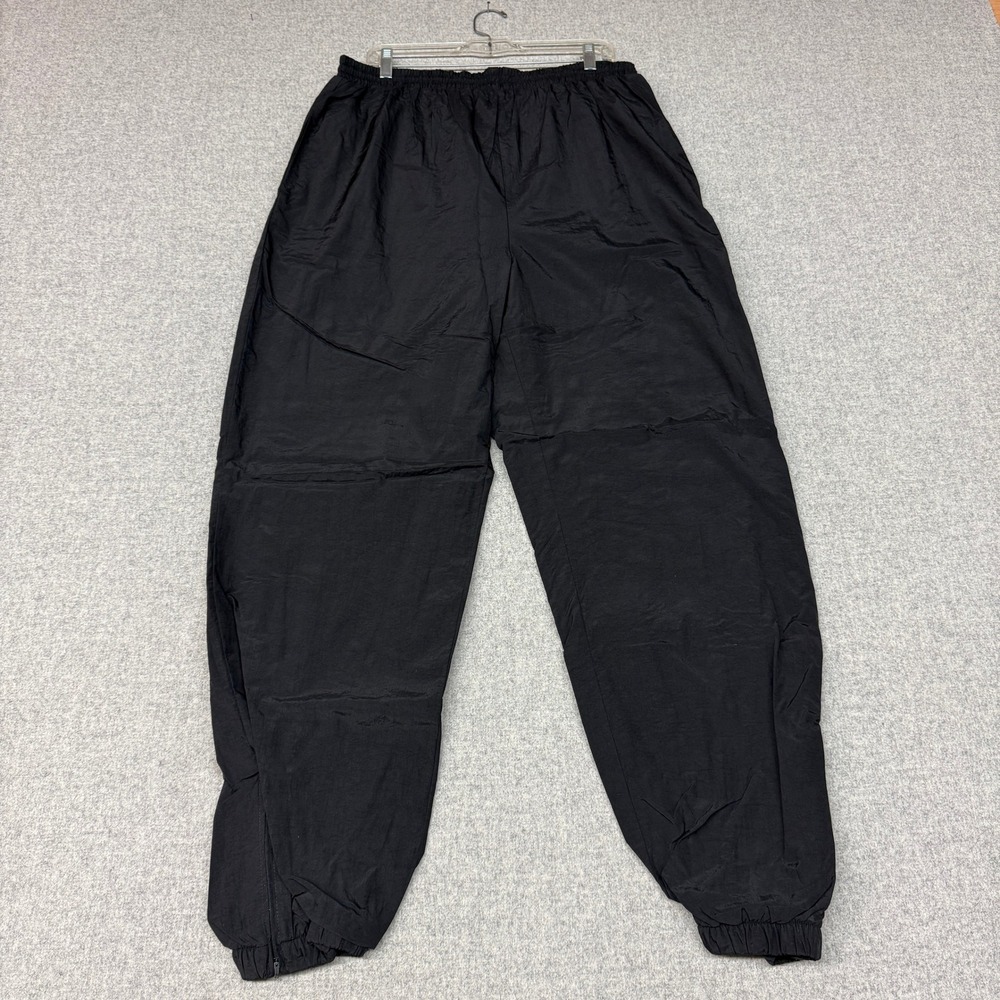 Michael | Track Pants | XXL | Black | Nylon Lined Windbreaker Zipper Leg Cuffs